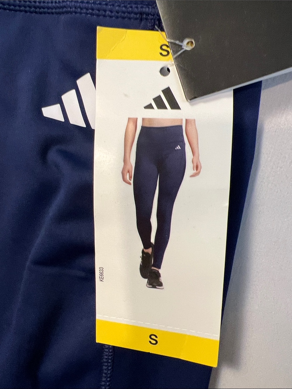 adidas Navy High-Waist Women's Athletic Leggings - Picture 7 of 9